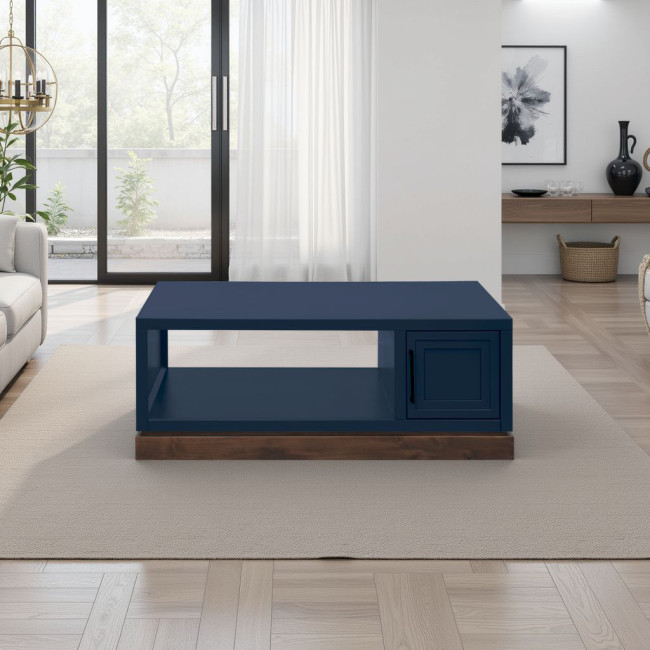 Nora Blue Denim and Whiskey Occasional Table Set