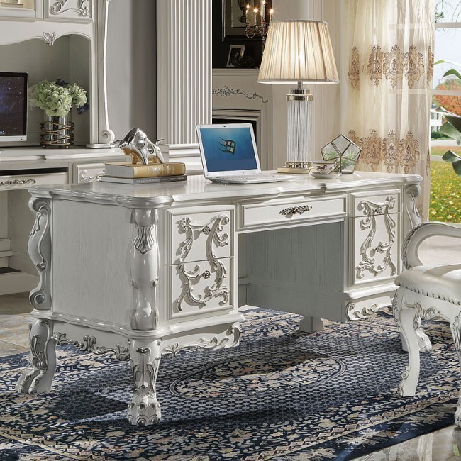 Acme white desk shop drawers