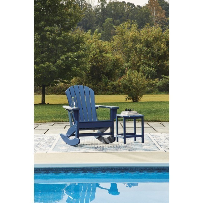 Sundown Treasure Blue Rocking Chair w/ End Table
