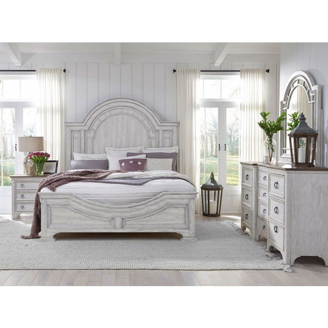 White distressed bedroom set discount