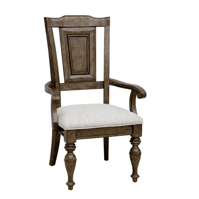 Woodbury Wooden Arm Chair in Cowboy Boods Brown (Set of 2)