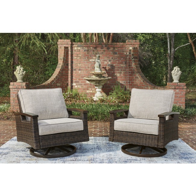 Drakes Beach Outdoor Swivel Lounge Chair (Set of 2)