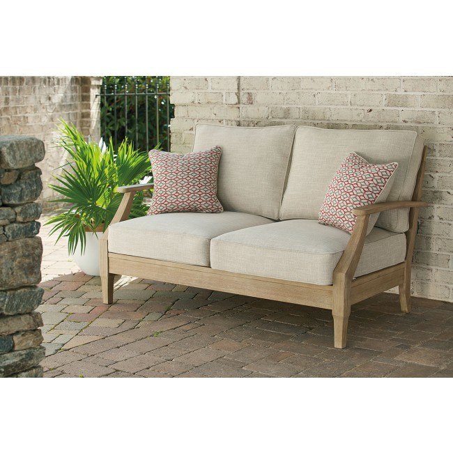 Clare View Outdoor Loveseat Signature Design Furniture Cart