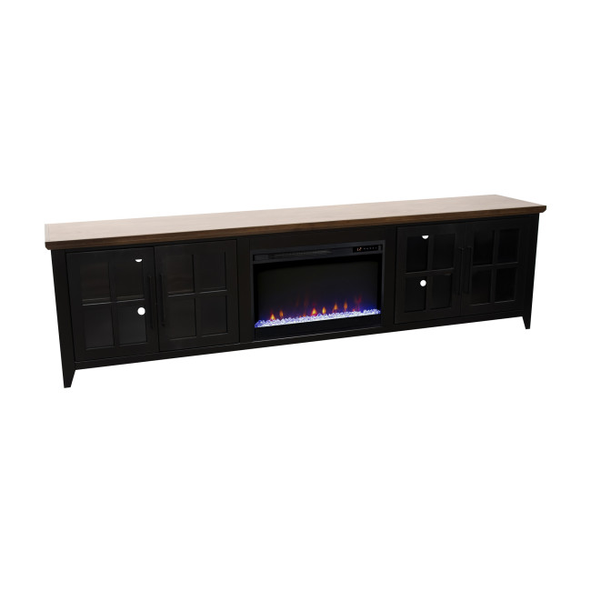 Providence Black with Bourbon 96 -inch Fireplace Console