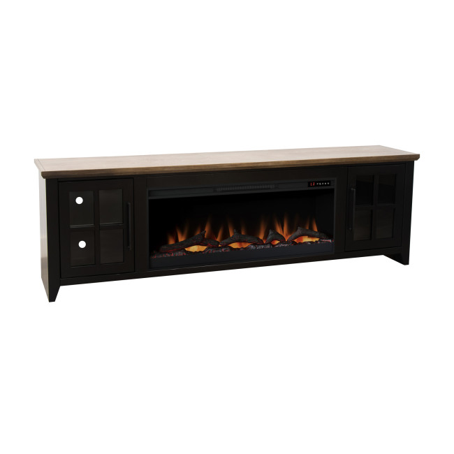Providence Black with Bourbon 83-inch Fireplace Console