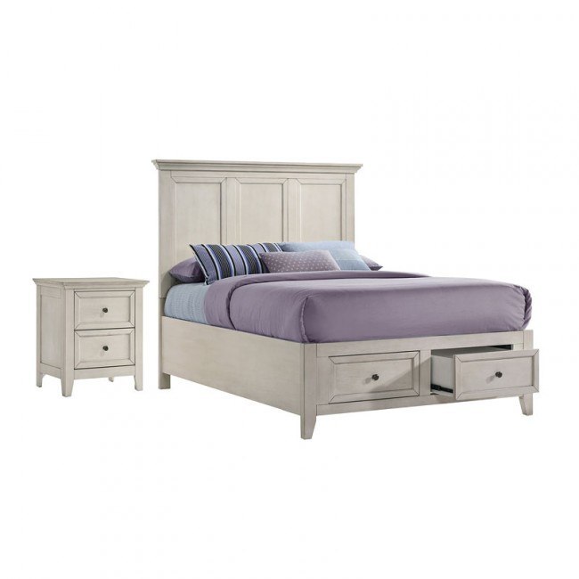 San Mateo Youth Storage Bedroom Set (Rustic White)
