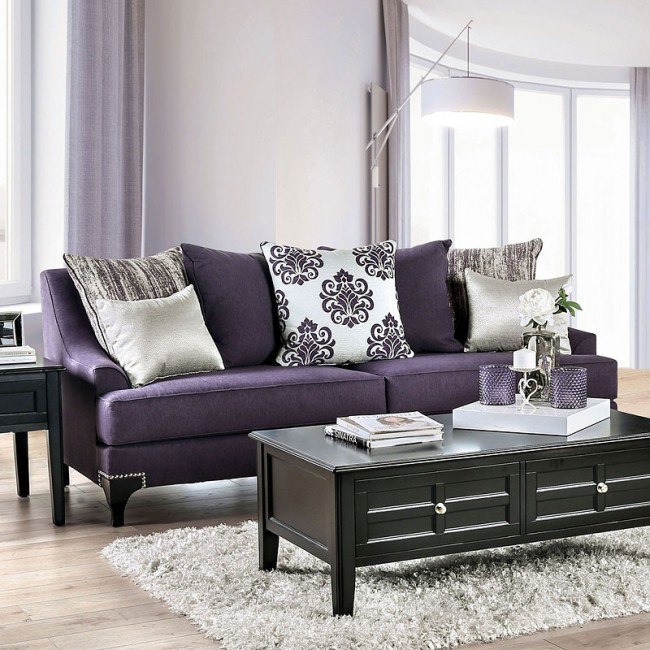 Purple discount sofa throws