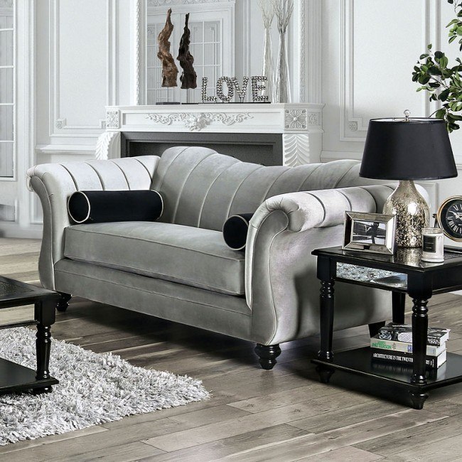 Marvin Loveseat Pewter Furniture Of