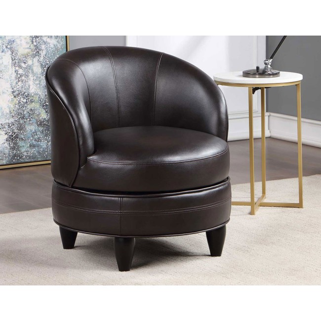 Kyrie leather discount swivel accent chair