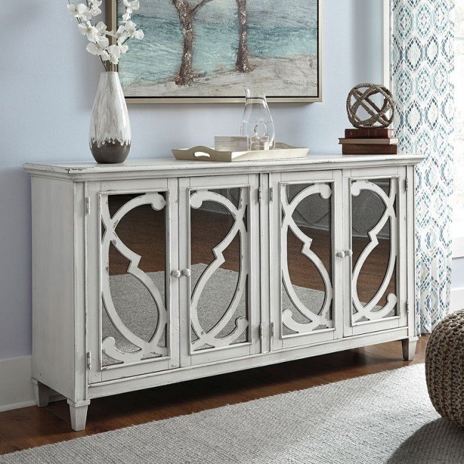 White sales accent console