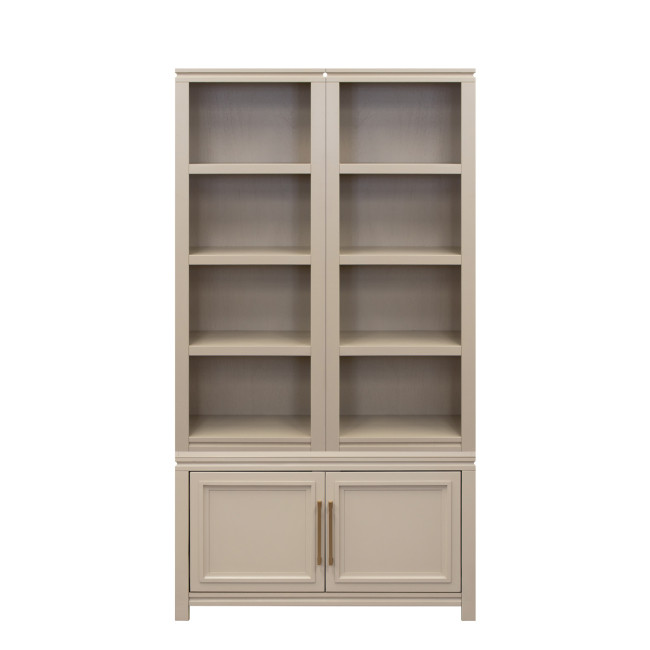 The Cove Khaki 2-Door Cabinet Bookcase Pier