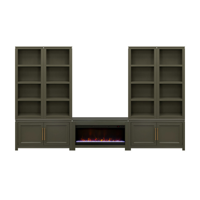 The Cove Shadow Grove Bookcase Wall with Fireplace Cabinet