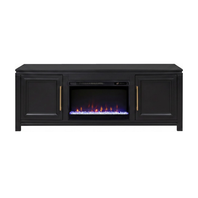 The Cove Seal Skin Black 72-inch Fireplace Console