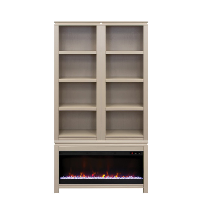 The Cove Khaki Fireplace Cabinet Bookcase Pier
