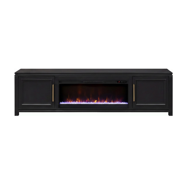 The Cove Seal Skin Black 95-inch Fireplace Console