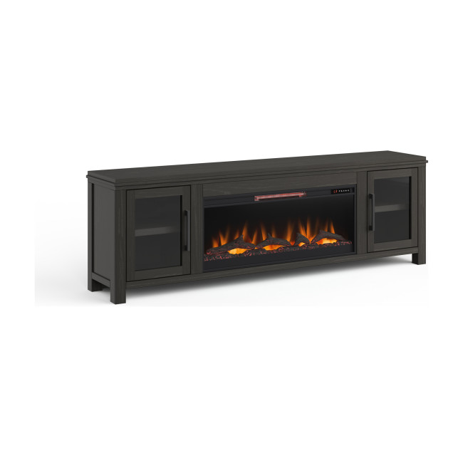 Tybee Clove Black 86-inch Fireplace Console