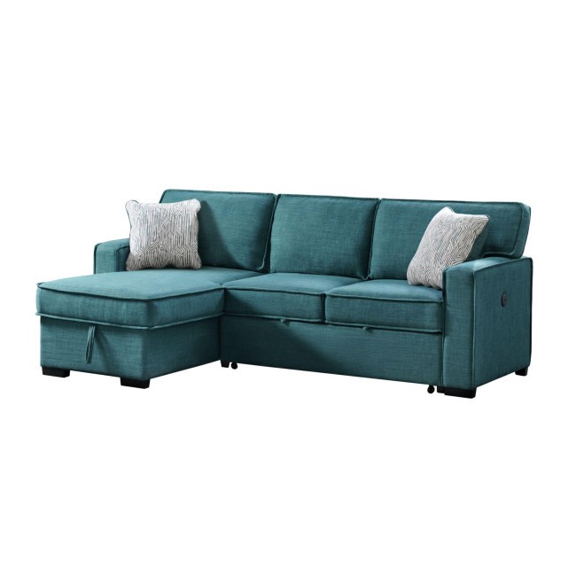 Caracas Palmer Teal Chofa W/ Two Pillows Elements Furniture