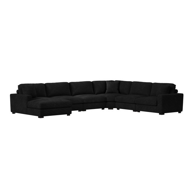 Arizona Steno Black 6-Piece Left Chaise Sectional