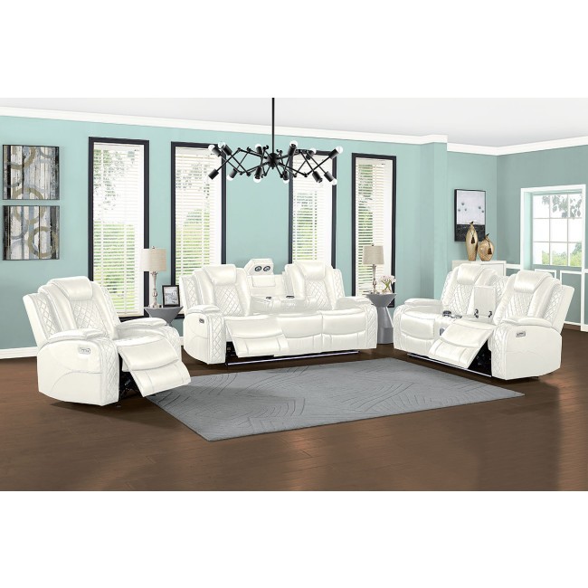 Orion Reclining Living Room Set (White) New Classic Furniture