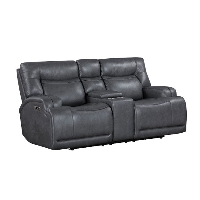 Titan Power Reclining Console Loveseat w/ Power Headrests