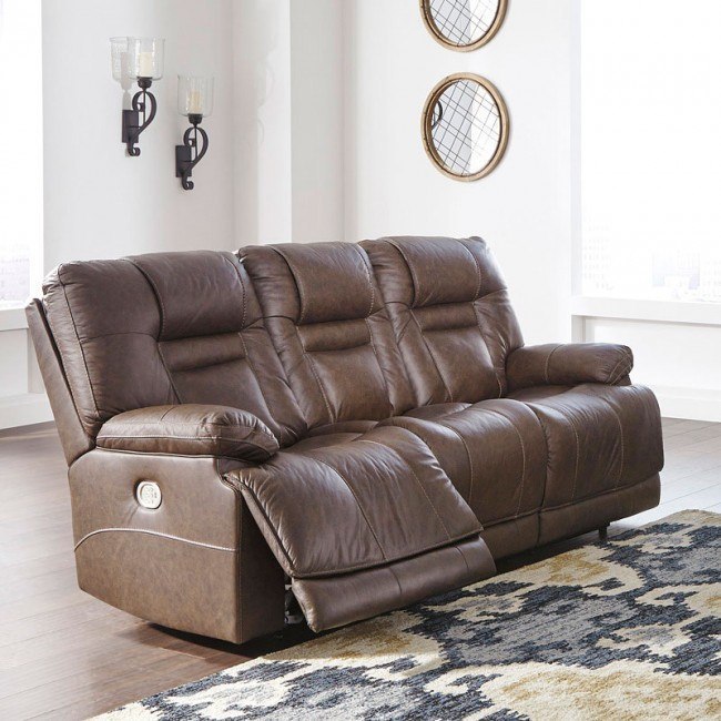 Wurstrow Umber Power Reclining Sofa w Adjustable Headrests