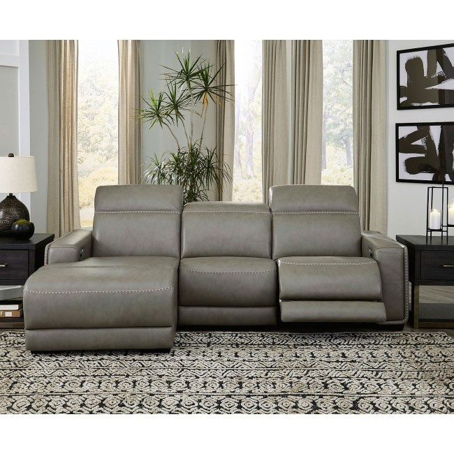 Correze Left Chaise Small Power Reclining Sectional Signature Design Furniture Cart