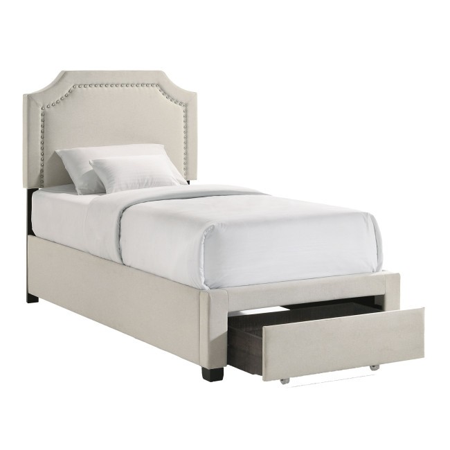 Tropic Twin Upholstered Bed w/ Footboard Storage