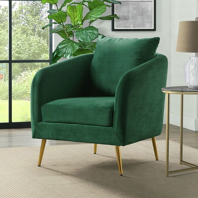 Emerald velvet accent sale chair