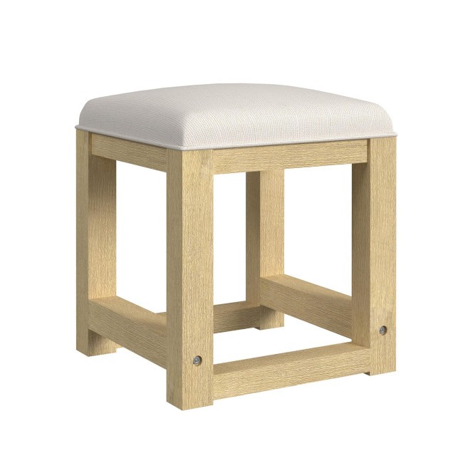 Ridgemont Natural Dressing Stool w/ White Fabric