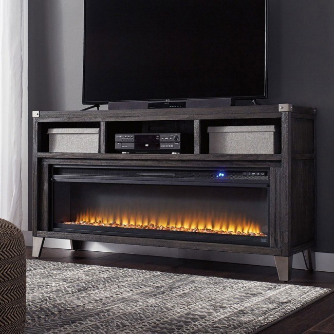 Xl tv stand on sale with fireplace