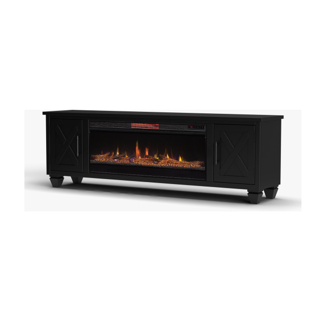 Liberty Seal Skin Black 78-inch Fireplace Console