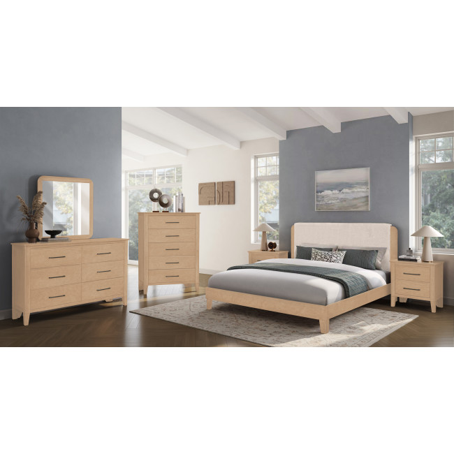 Etta Blonde Upholstered Panel Bedroom Set