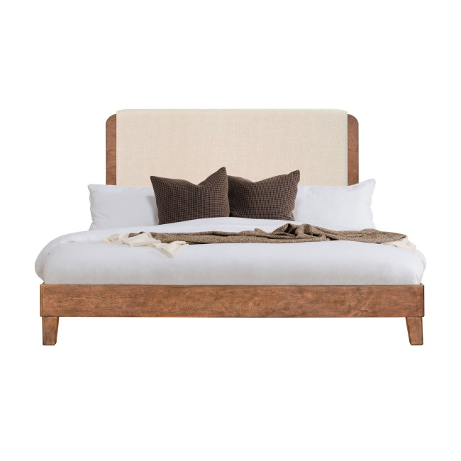 Etta Walnut Upholstered Panel Bed