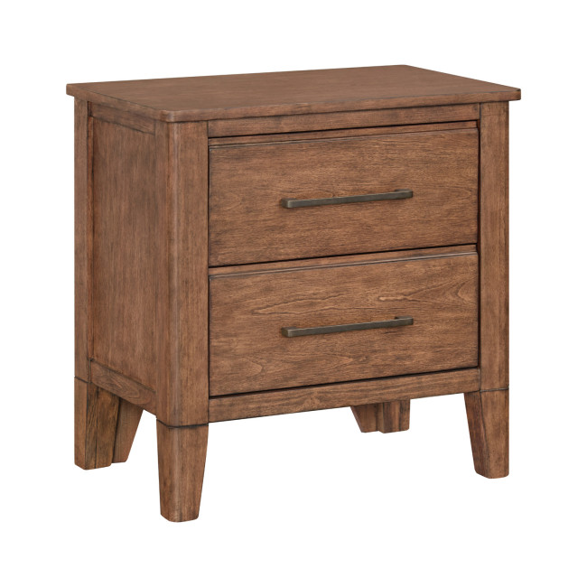 Etta Walnut 2-Drawer Nightstand