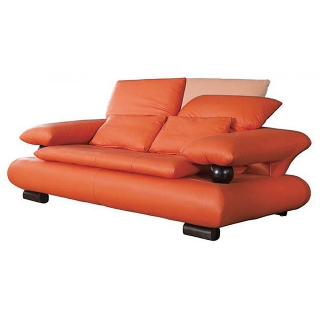 Orange leather hotsell sofa and loveseat
