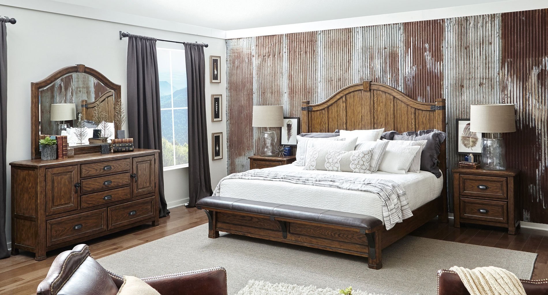 Heartland Falls Panel Bedroom Set Pulaski Furniture