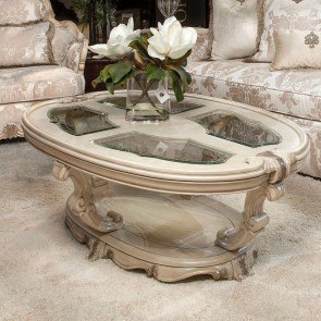 Platine de Royale Oval Cocktail Table (Champagne)
