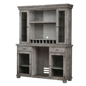 Shades Of Gray Back Bar w/ Hutch