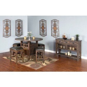 Homestead Round Counter Height Dining Set w/ Backless Stools