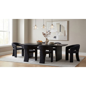 Brookmead Dining Room Set w/ Carlow Black Chairs