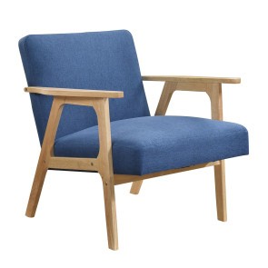 Omara Blue and Natural Accent Chair