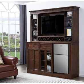 Manchester Back Bar w/ Hutch (Distressed Walnut)