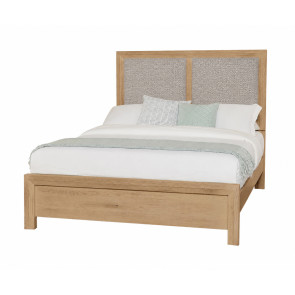Custom Express Clear Oak Upholstered Bed in Khaki