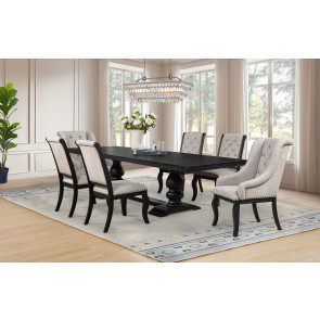 Phelps Distressed Noir and Tan Dining Room Set