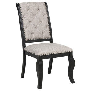Phelps Distressed Noir and Tan Side Chair (Set of 2)