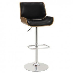 Adjustable Bar Stool (Black / Walnut)
