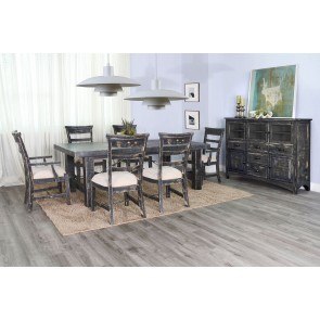 Marina Extension Dining Room Set (Black Sand)