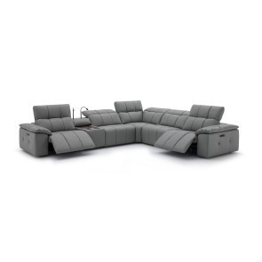 Beaumont Power Reclining Sectional in Dark Gray