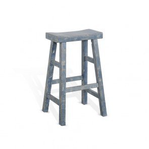 Marina Counter Height Saddle Seat Stool (Ocean Blue) (Set of 2)