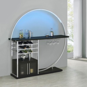 Risley Circular Home Bar w/ LED Lighting (Dark Charcoal)